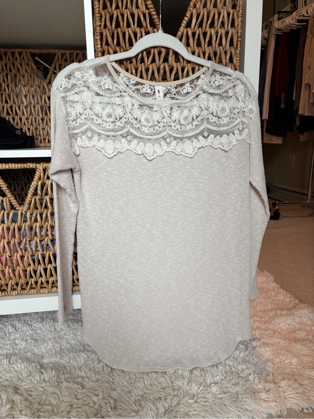 Vanilla Bay Cream Lace Detail Sweater